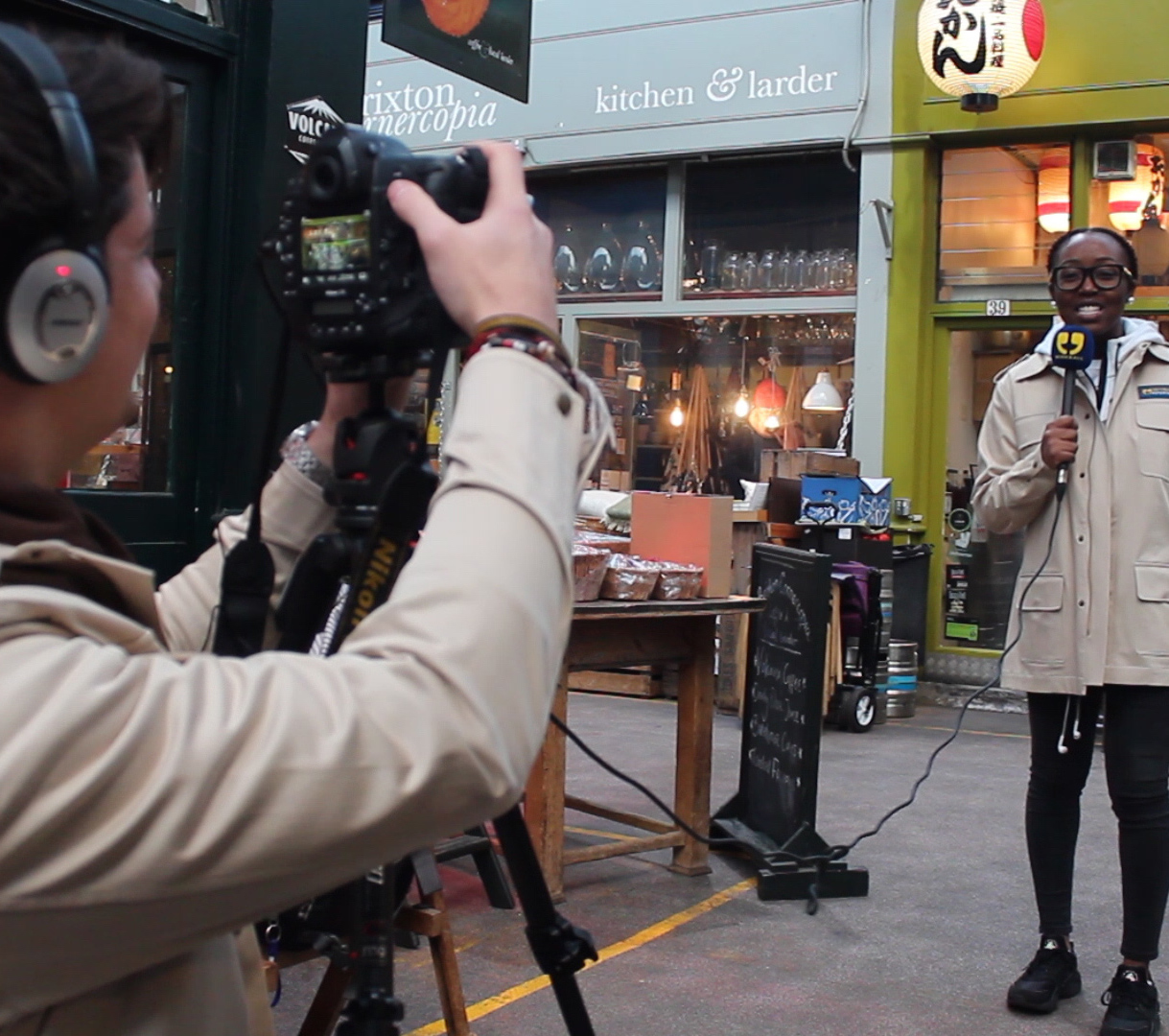 A WinkBall videographer filming a reporter